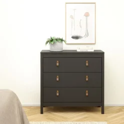 Opbergkasten< Ladekast Dallas Zwart - 84x80x39 cm