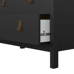 Opbergkasten< Ladekast Dallas Zwart - 84x80x39 cm