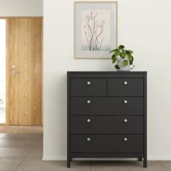 Opbergkasten< Ladekast Dallas Zwart - 83x99x39 cm