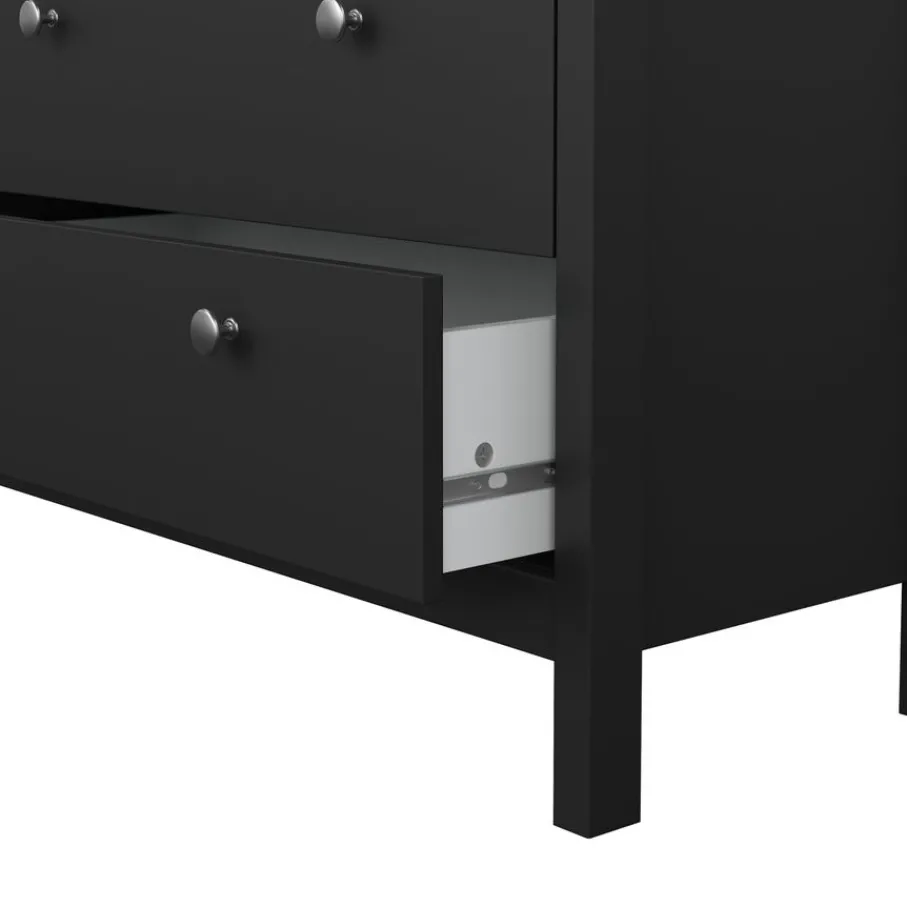 Opbergkasten< Ladekast Dallas Zwart - 83x99x39 cm