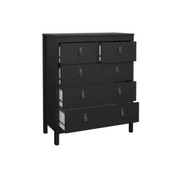Opbergkasten< Ladekast Dallas Zwart - 83x99x39 cm
