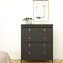 Opbergkasten< Ladekast Dallas Zwart - 83x99x39 cm