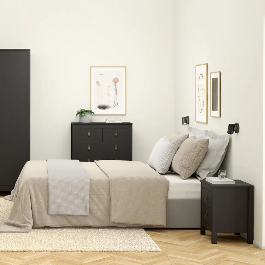 Opbergkasten< Ladekast Dallas Zwart - 83x99x39 cm