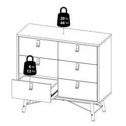 Opbergkasten< Ladekast Denver Eiken - 102x95x40 cm