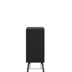 Opbergkasten< Ladekast Denver Zwart / Walnoot - 150x95x40 cm
