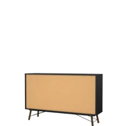 Opbergkasten< Ladekast Denver Zwart / Walnoot - 150x95x40 cm