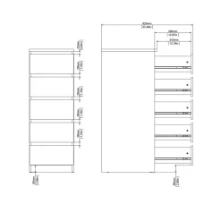 Opbergkasten< Ladekast Luna Hoogglans Wit - 41x112x50 cm