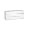 Opbergkasten< Ladekast Luna Hoogglans Wit - 154x71x50 cm