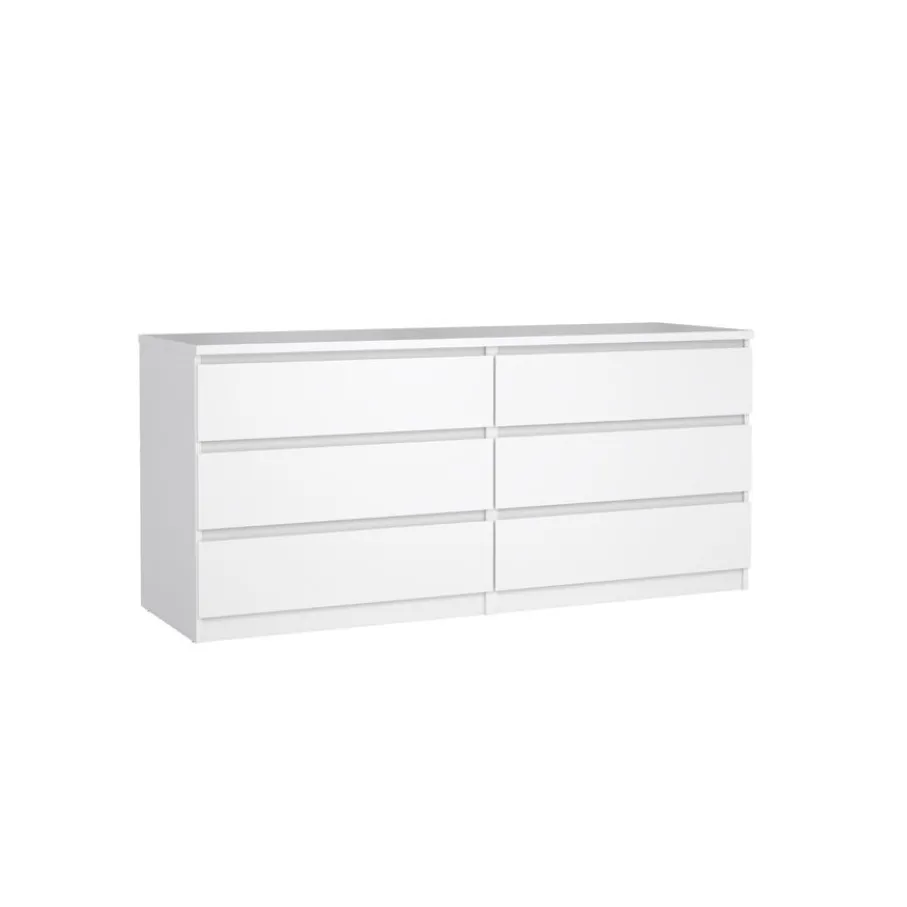 Opbergkasten< Ladekast Luna Hoogglans Wit - 154x71x50 cm