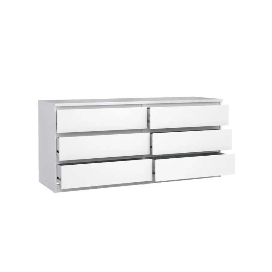 Opbergkasten< Ladekast Luna Hoogglans Wit - 154x71x50 cm