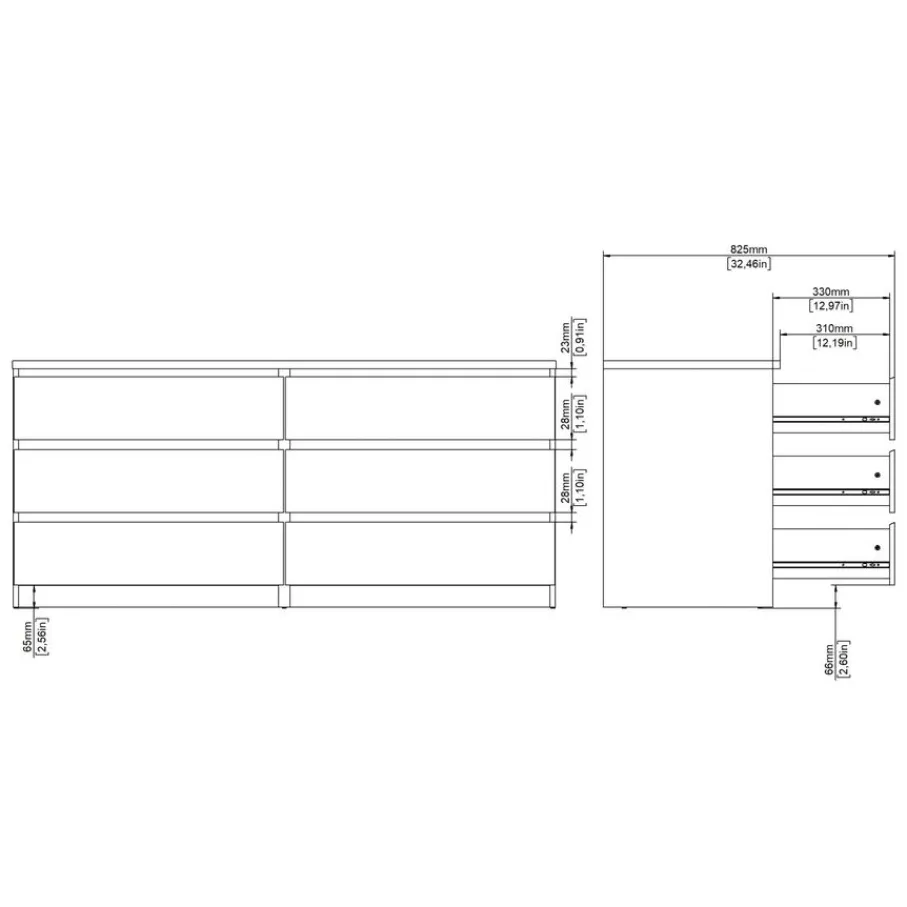Opbergkasten< Ladekast Luna Hoogglans Wit - 154x71x50 cm