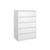 Opbergkasten< Ladekast Luna Hoogglans Wit - 77x112x50 cm