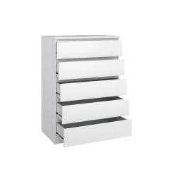 Opbergkasten< Ladekast Luna Hoogglans Wit - 77x112x50 cm