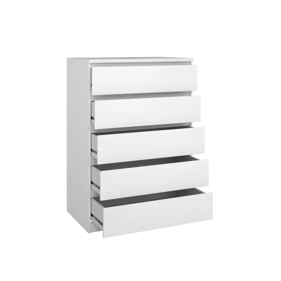 Opbergkasten< Ladekast Luna Hoogglans Wit - 77x112x50 cm