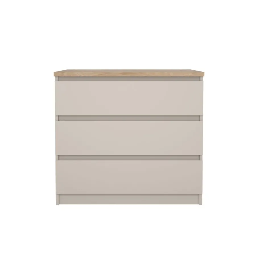 Ladekasten< Ladekast Luna Taupe / Eiken - 77x71x50 cm