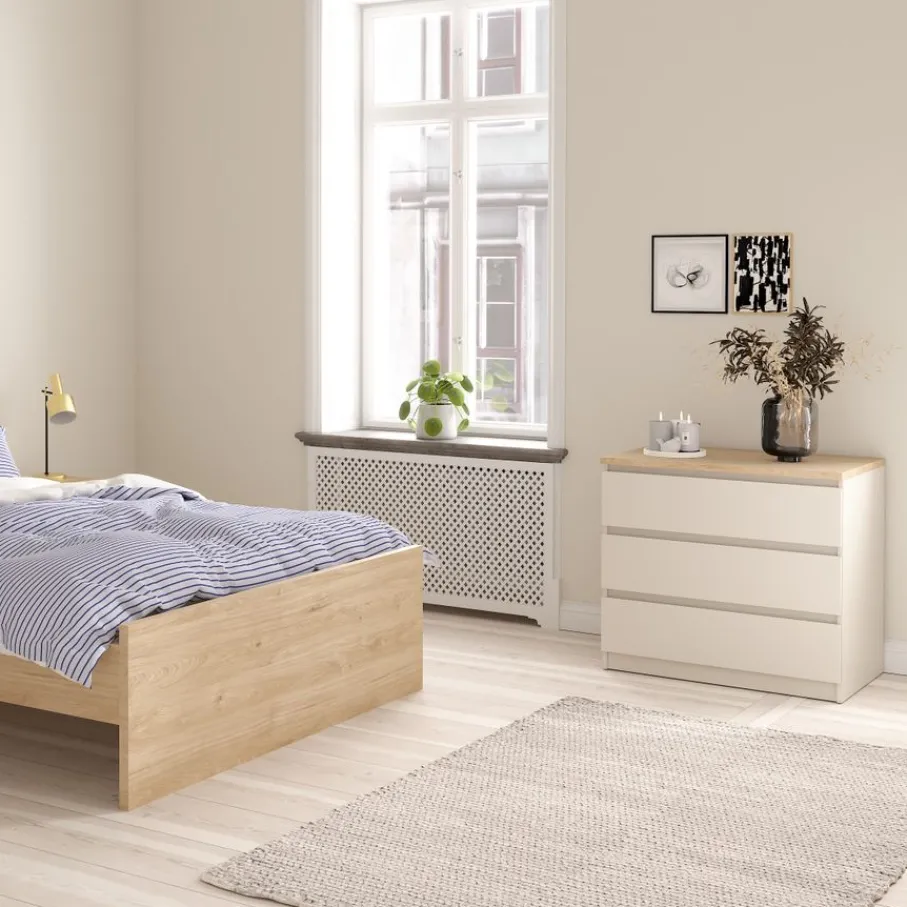 Ladekasten< Ladekast Luna Taupe / Eiken - 77x71x50 cm