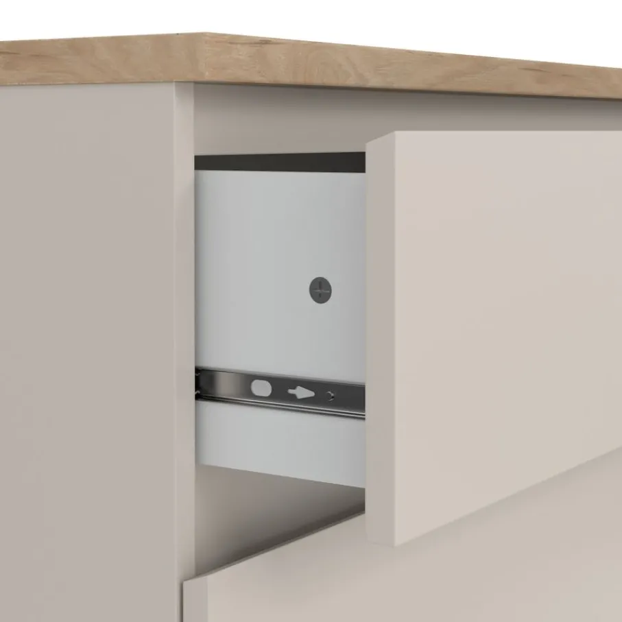 Ladekasten< Ladekast Luna Taupe / Eiken - 77x71x50 cm