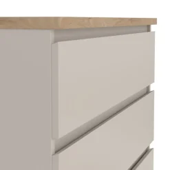 Opbergkasten< Ladekast Luna Taupe / Eiken - 77x112x50 cm