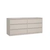 Opbergkasten< Ladekast Luna Taupe - 154x71x50 cm