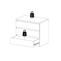 Opbergkasten< Ladekast Luna Wit - 77x71x50 cm