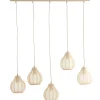 Hanglampen<Light - Living Light & Living Hanglamp Elati Naturel - 5 x E27 - 100 cm breed