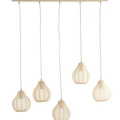 Hanglampen<Light - Living Light & Living Hanglamp Elati Naturel - 5 x E27 - 100 cm breed