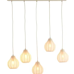 Hanglampen<Light - Living Light & Living Hanglamp Elati Naturel - 5 x E27 - 100 cm breed