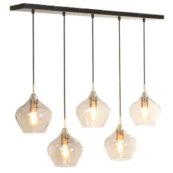 Hanglampen<Light - Living Light & Living Hanglamp Rakel Brons - 5 x E27 - 104 cm breed