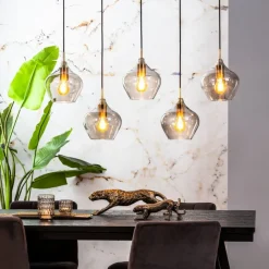 Hanglampen<Light - Living Light & Living Hanglamp Rakel Brons - 5 x E27 - 104 cm breed