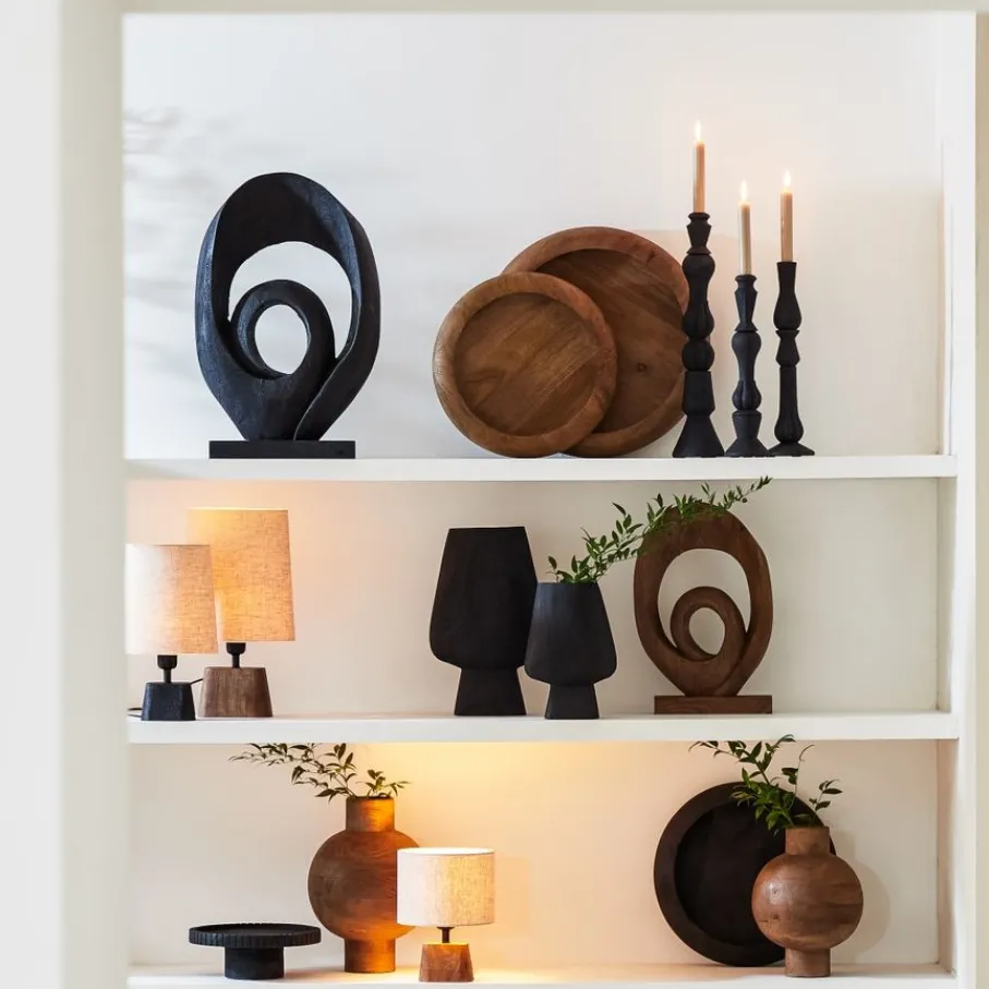 Lampenkappen & -Voeten<Light - Living Light & Living Lampenvoet Kardan Bruin - E27 - 21 cm hoog