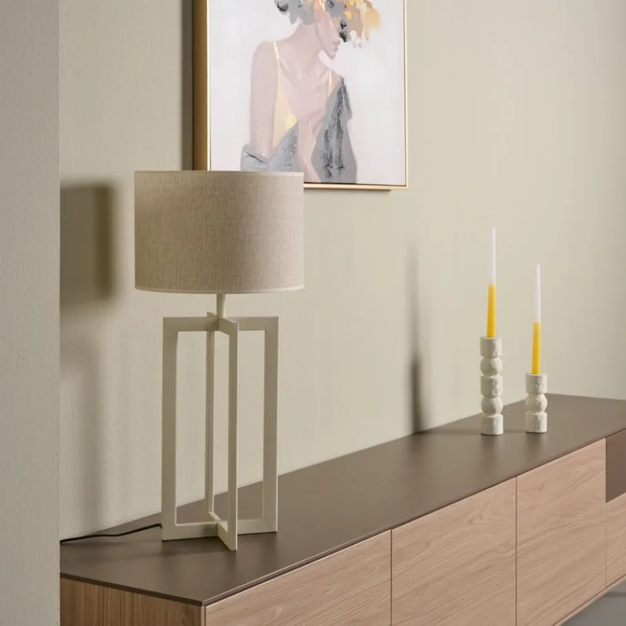 Lampenkappen & -Voeten<Light - Living Light & Living Lampenvoet Mace Creme - E27 - 46 cm hoog