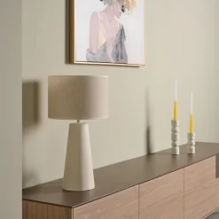 Lampenkappen & -Voeten<Light - Living Light & Living Lampenvoet Yelos Creme - E27 - 35 cm hoog