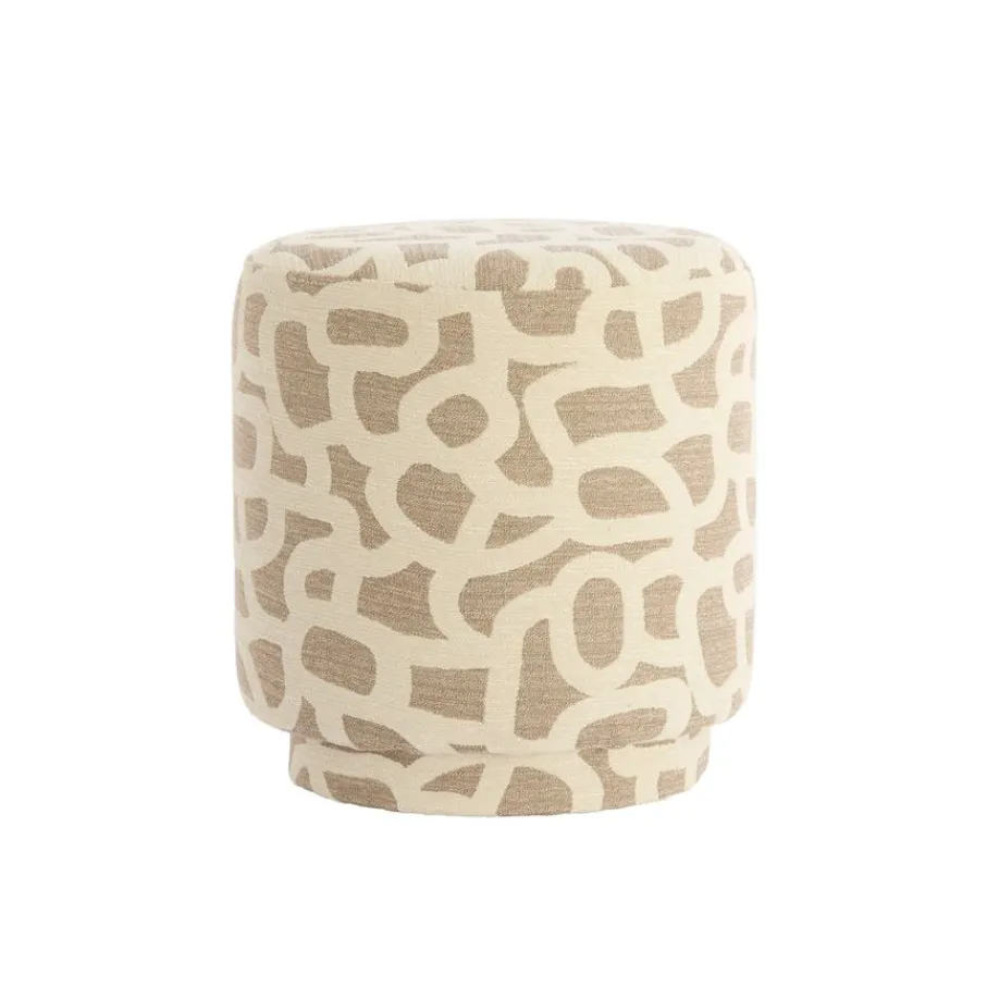 Poefs & Krukjes<Light - Living Light & Living Poef Davonte Taupe / Beige - Ø 40 cm