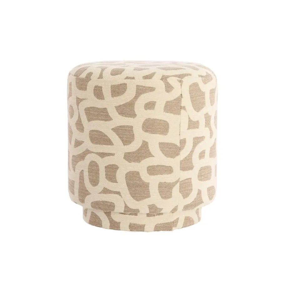 Poefs & Krukjes<Light - Living Light & Living Poef Davonte Taupe / Beige - Ø 40 cm