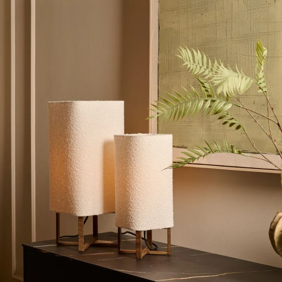 Tafellampen<Light - Living Light & Living Tafellamp Wyn Crème / Bruin - E27 - 39 cm hoog