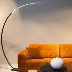 Vloerlampen<Lucide Booglamp Curve Zwart - LED - 192 cm hoog