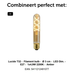 Hanglampen<Lucide Hanglamp Corina Zwart - 3 x E27 - 90 cm breed