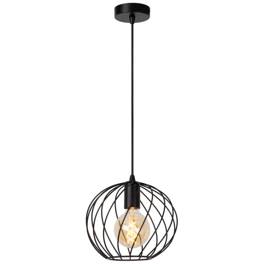 Hanglampen<Lucide Hanglamp Danza Zwart - E27 - Ø 25 cm