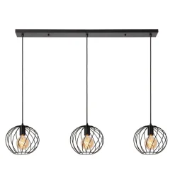 Hanglampen<Lucide Hanglamp Danza Zwart - 3 x E27 - 130 cm breed