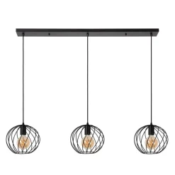 Hanglampen<Lucide Hanglamp Danza Zwart - 3 x E27 - 130 cm breed