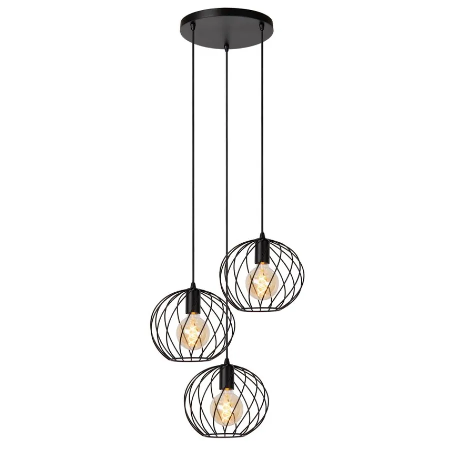 Hanglampen<Lucide Hanglamp Danza Zwart - 3 x E27 - Ø 50 cm