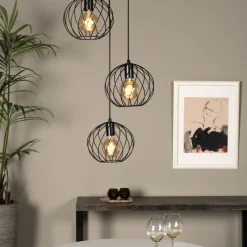 Hanglampen<Lucide Hanglamp Danza Zwart - 3 x E27 - Ø 50 cm