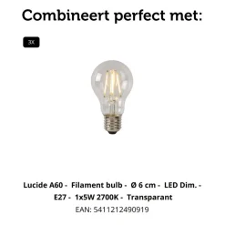 Hanglampen<Lucide Hanglamp Firmin Goud - 3 x E27 - 110 cm breed