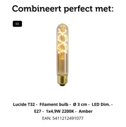 Hanglampen<Lucide Hanglamp Joanet Zwart - 6 x E27 - 132 cm breed