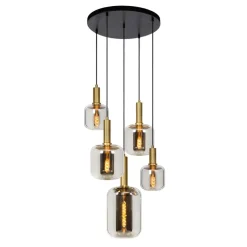 Hanglampen<Lucide Hanglamp Joanet Zwart - 5 x E27 - Ø 66 cm
