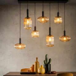 Hanglampen<Lucide Hanglamp Maloto Goud - 7 x E27 - 150 cm breed
