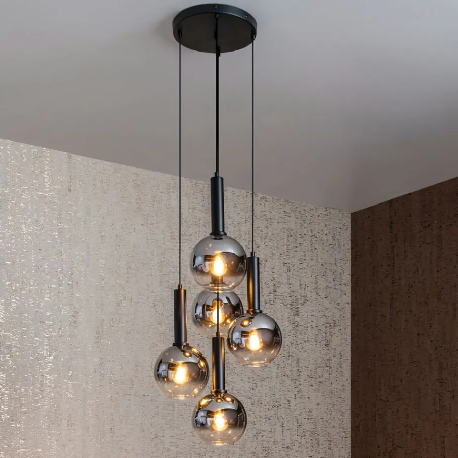 Hanglampen<Lucide Hanglamp Marius Zwart - 5 x E27 - Ø 55 cm