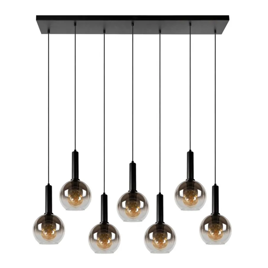 Hanglampen<Lucide Hanglamp Marius Zwart - 7 x E27 - 130 cm breed