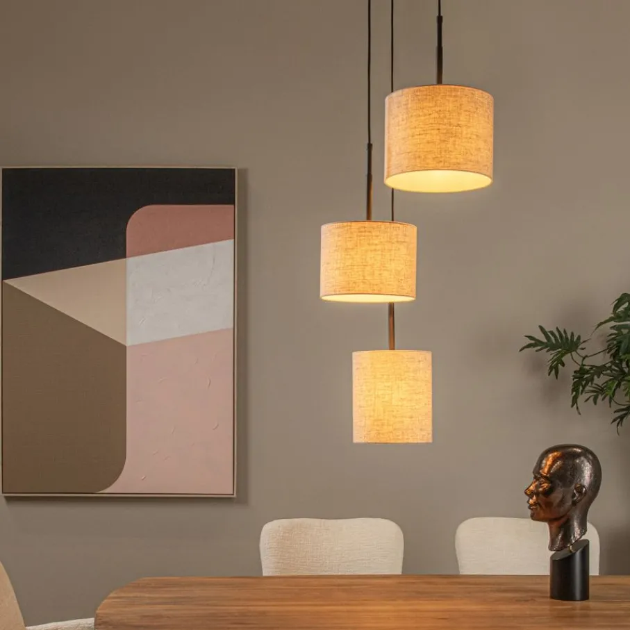 Hanglampen<Lucide Hanglamp Maya Beige - 3 x E27 - Ø 46 cm