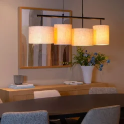 Hanglampen<Lucide Hanglamp Maya Beige - 4 x E27 - 107 cm breed